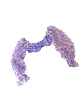 I Heart Raves Lilac Purple Bra Top Billowing Sheer Sleeves Sequins Flowers Clubs